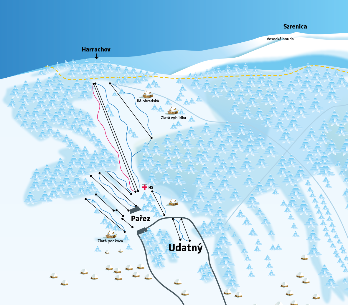 Mapa skiareálu